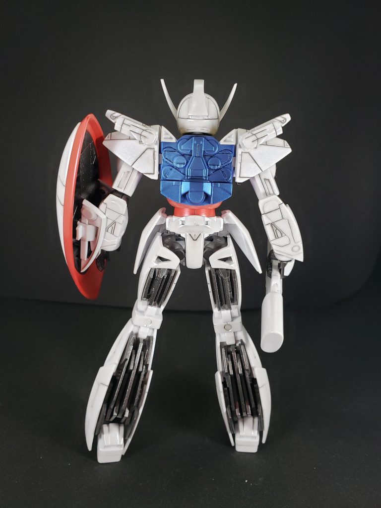 バックショット。
脚部スラスターがえろい