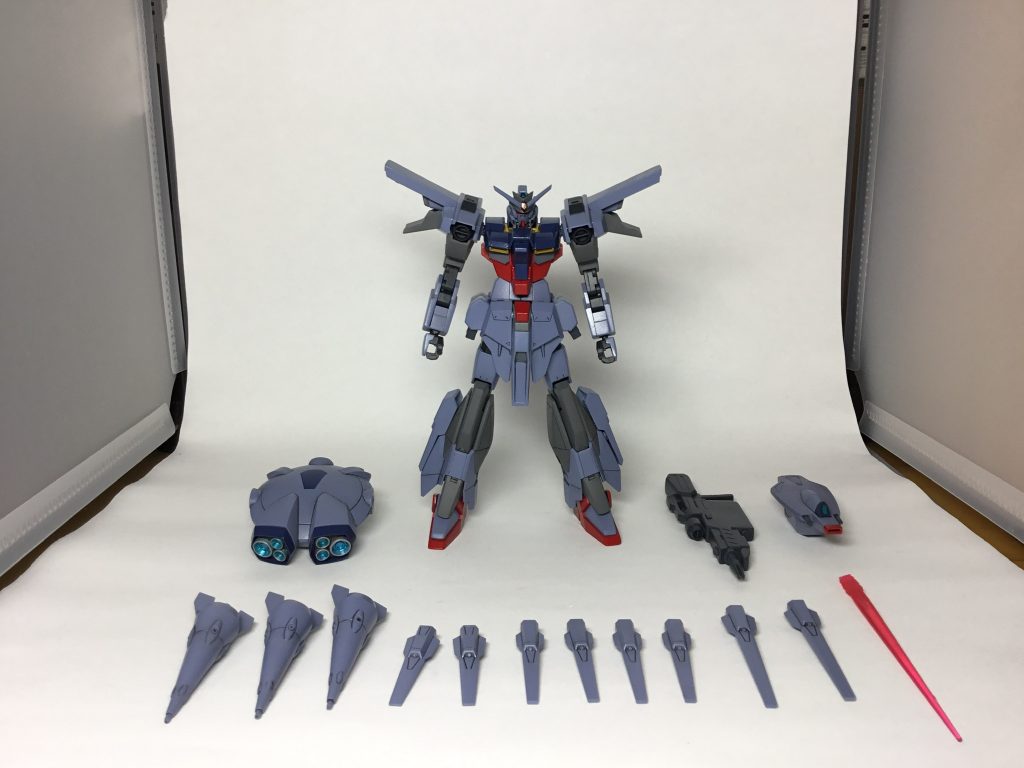 スタティックディスプレイ
ドラグーンが多いのが一目瞭然ですね！せっかくなのでドラグーン射出状態も再現したいところだったのですが…エフェクトを自作するほどの技術はまだありませんでした…そのうちチャレンジしたいと思います。