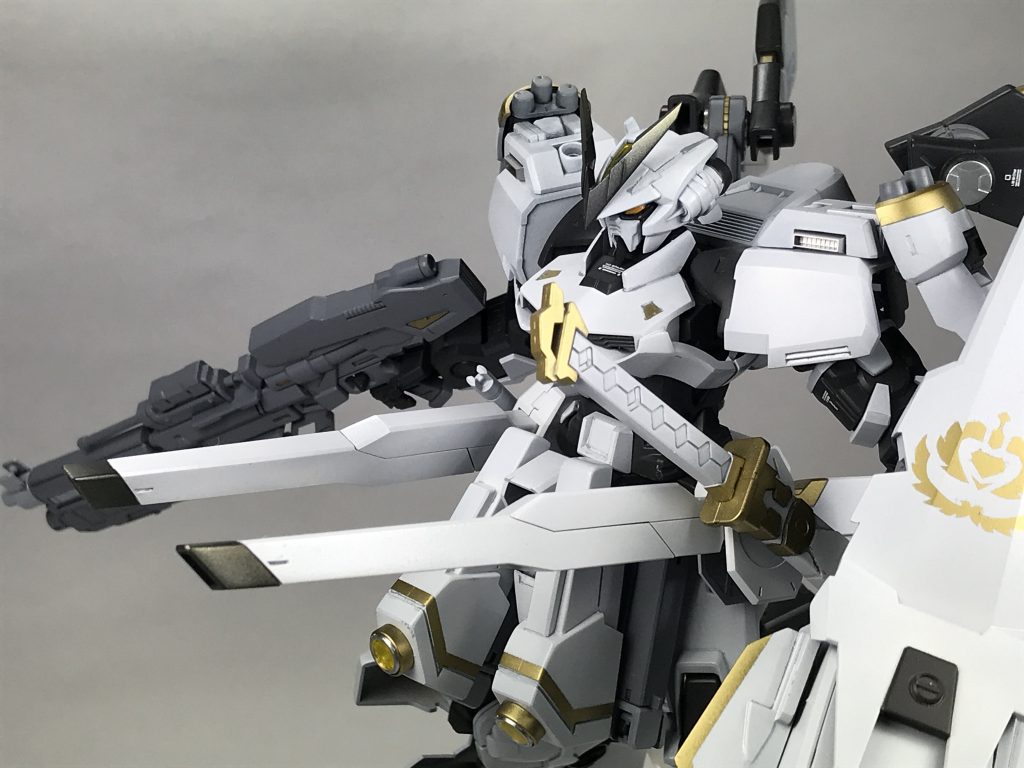 ・腰部レールガン

  オリジナル機体のものと同じ、腰の両側面に搭載された射撃武装

  実弾兵器でありかつ一般的なビームライフルより威力は若干大きいが、反動が大きく真正面にしか発射出来ない