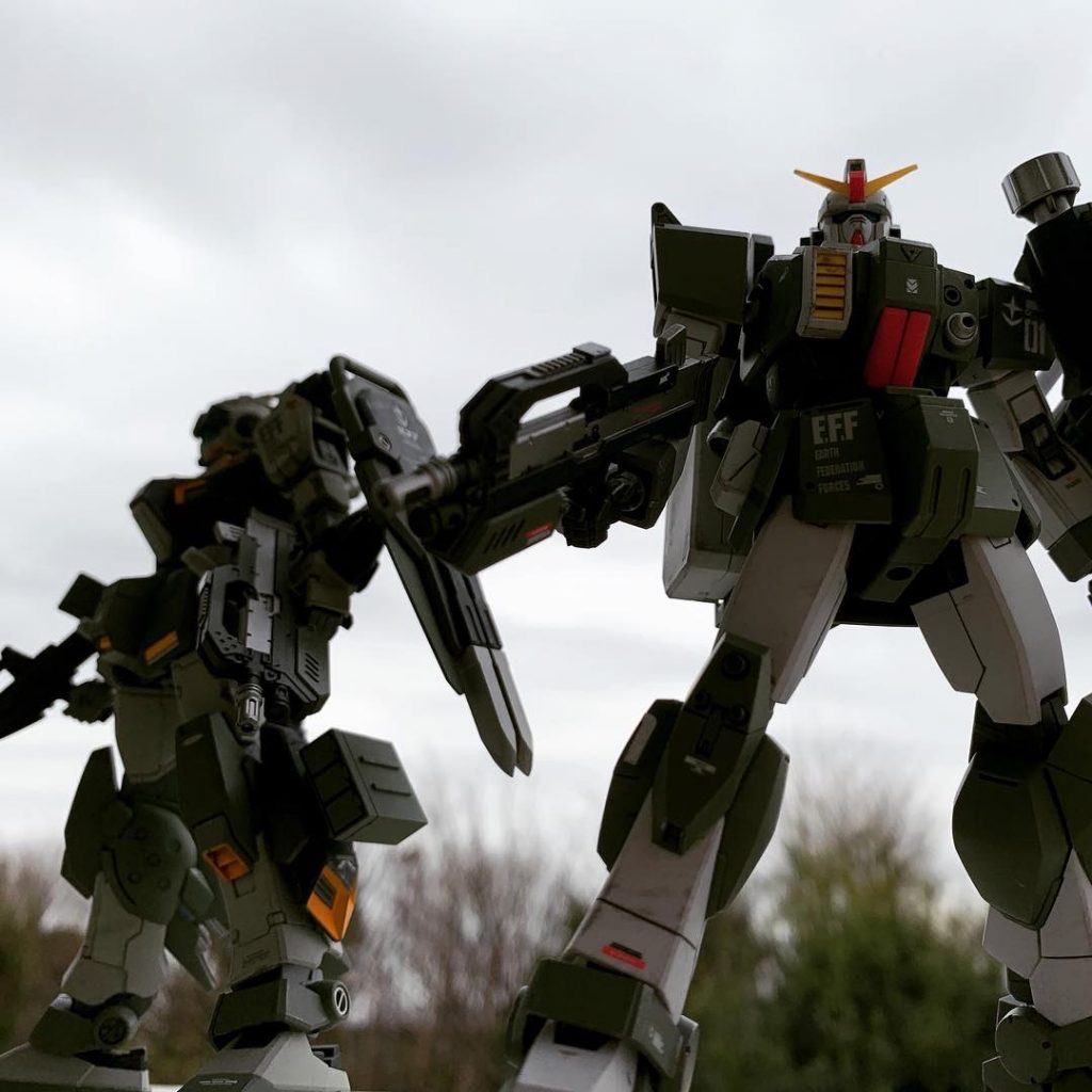 先日のよくわからない配色のペイルライダーさんと並べて外撮り。