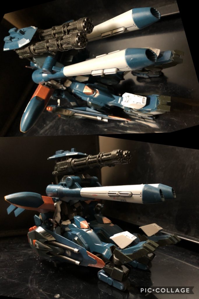 oyz「さあ、今回も可変した状態で出撃するんだ。今のうちにやっておかないと、可変の機会を失うからな。」
オルガ「ああ、了解だ。オラ、行くぜ。」
スティング「ふん！やれやれだな…。」
oyz「可変した状態でも主要の武装は問題なく扱える。ただし、砲撃出来るのは正面だけで、正面以外に攻撃するのは機体全体を旋回して照準を合わせる必要があり、攻撃性能はMS形態のが間違いなく高い。あくまで移動する目的で可変を利用しろ。」
オルガ「ああ..。了解だ。暴れたい時はMS形態って事だな？」