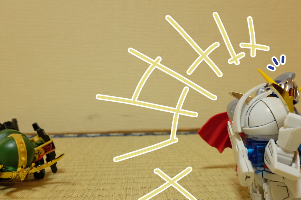 武者∀:*あと声がデカいです!  もし迷子になってもどこでも見つけられますよ!*
騎士:キミがいるなら迷子になること自体なさそうだけどね