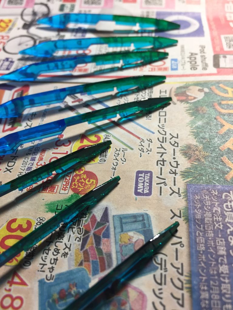 クリアパーツのグラデーションを行ってみました!
