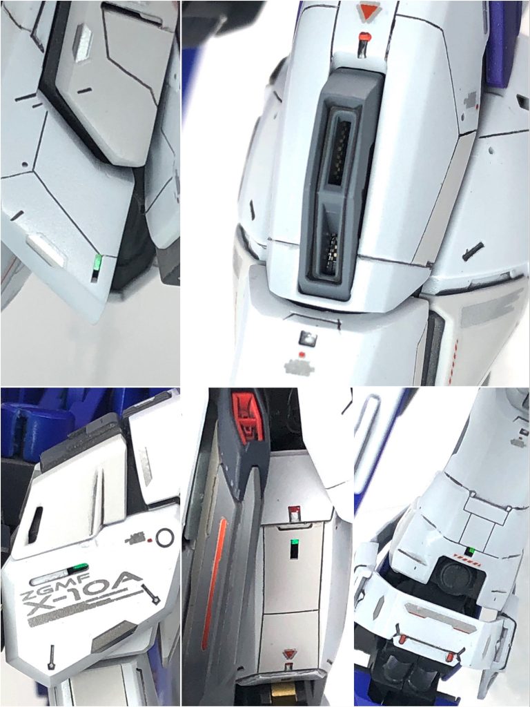 元からある開口されたディテールの直下にグリーンのホイルシールを貼り、センサーを表現
↑見えるのはホント限られた角度なのでほぼ自己満足

ダクトの内部へはカーボンフィニッシュシートを仕込んでます