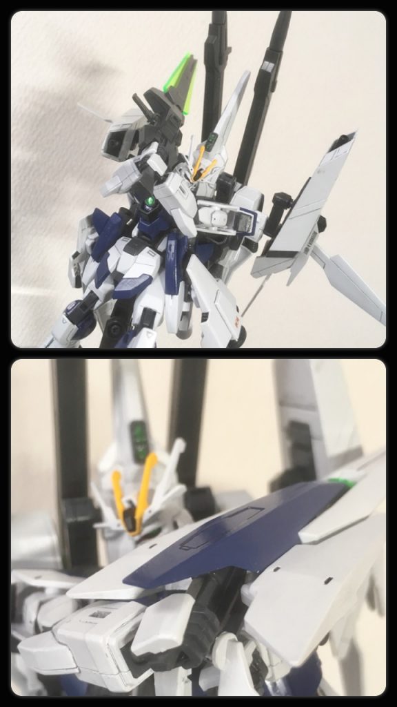 本機の仕様が遠距離からの射撃主体の戦闘スタイルであるため重装備状態での近接戦闘はあまり考慮していない。一応の対応策としてロングビームライフルのバレル展開によるビームバスターソードとシールド内にビームサーベルを装備してはいるが、この重装備を背負っていては取り回しが悪い。