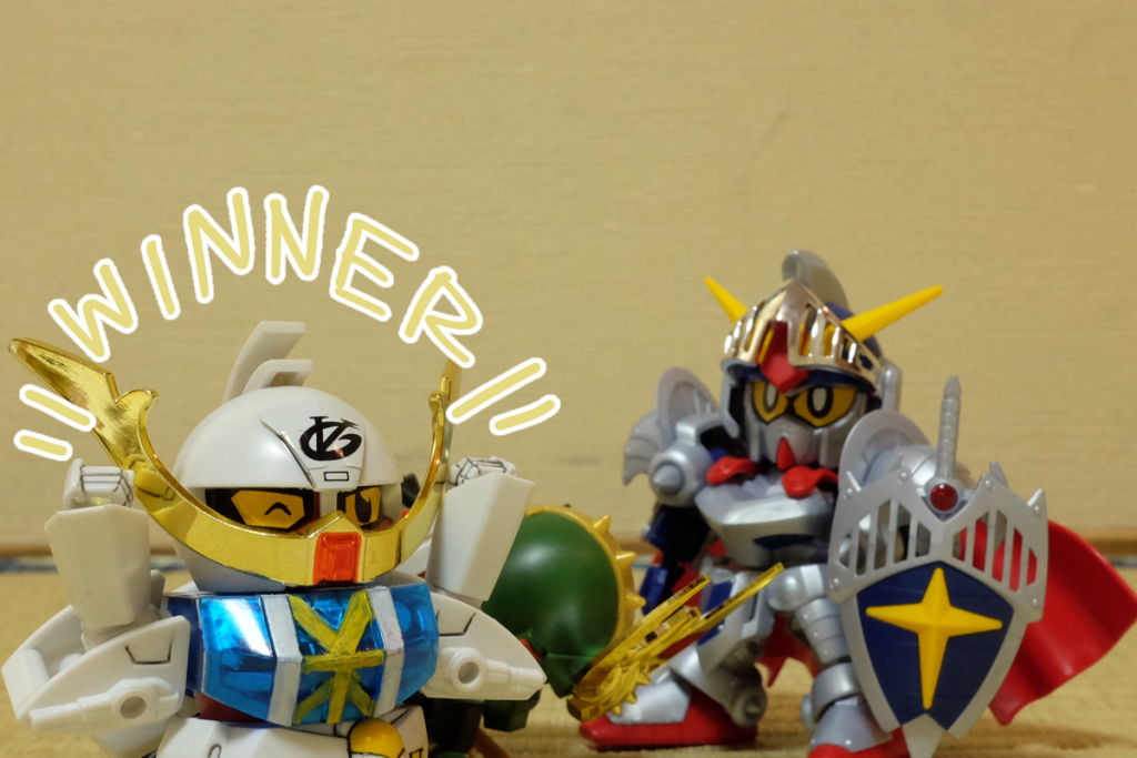 武者∀:やったー!  ぼくの勝ちー!
騎士:なんか飛んできた…