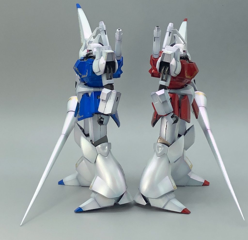 塗装レシピ
・青:ベースグレー→ガイアEXホワイトをグラデーション→PIGMENTアークティックファイヤー→ガイアクリアブルー