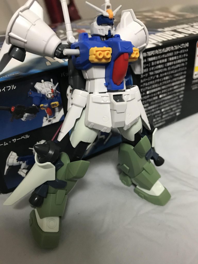 意外と制作途中撮ってなかった…
使用キットは
・HGSEED デュエルガンダムアサルトシュラウド
・HGSEED MSV ジンハイマニューバ
・HGUC GP01Fb です。
胸部の接続方式が違うので、デュエルのビームサーベルを切り飛ばして受け軸にしました。

ラッカー使用塗料は
クレオス
・エイザーブルー
・ミッドナイトブルー
・黄橙色

ガイアノーツ
・メカサフライト
・ニュートラルグレー1

タミヤ
・レーシングブルー
です。

カメラやバーニア内部等はファレホで筆塗りです。