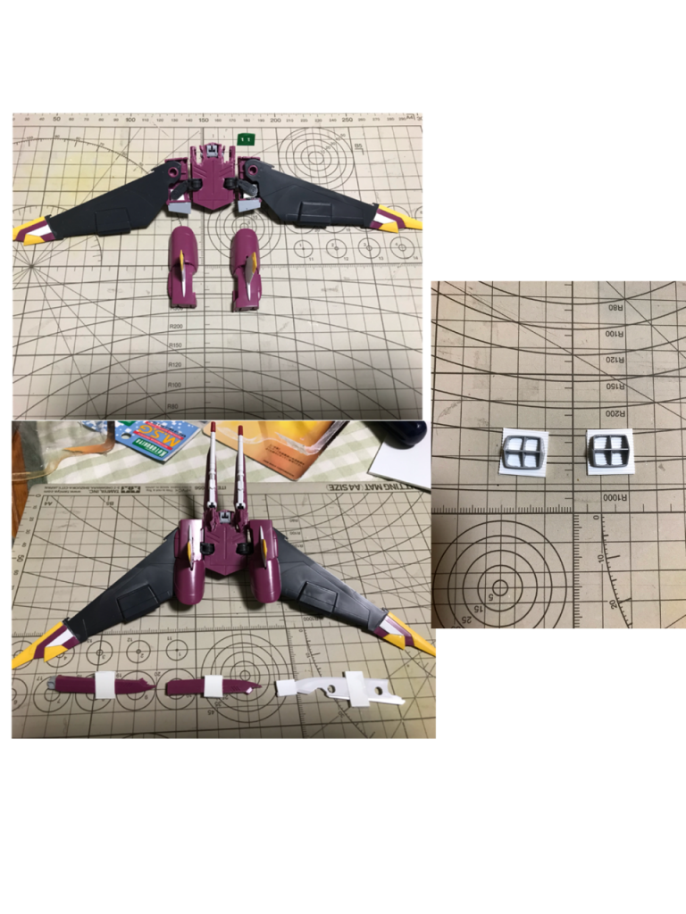 ファトゥム-01もメインはHGインフィニットジャスティス。RGのパーツやモールドプレートでディテールアップしています