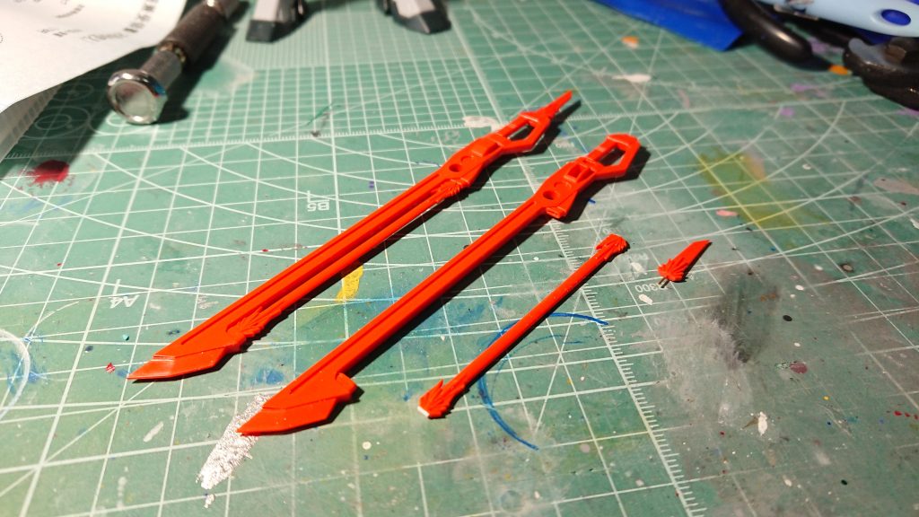 メイン武器であるシュベルトゲーベル。これも上手く加工できて本当によかったです。