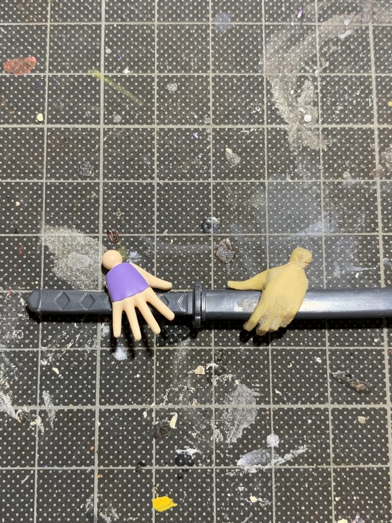 左手首、製作途中。