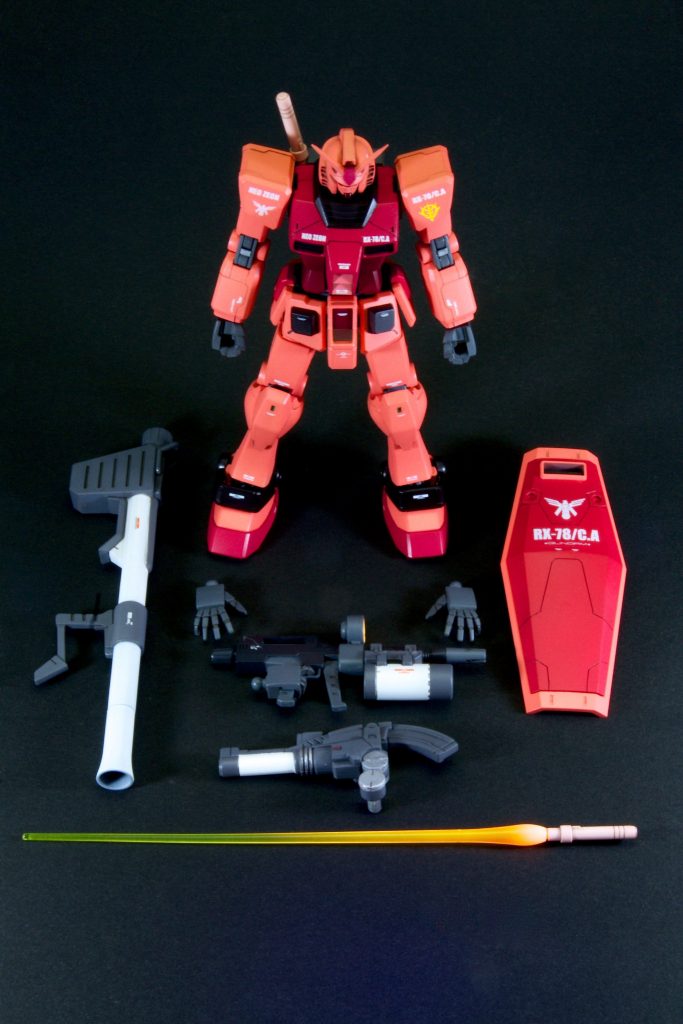 基本的に武器の塗り分けにはこだわって、マスキング地獄の道を選んだ。シールドはREVIVEシールドを使用したままのフラット化に成功!