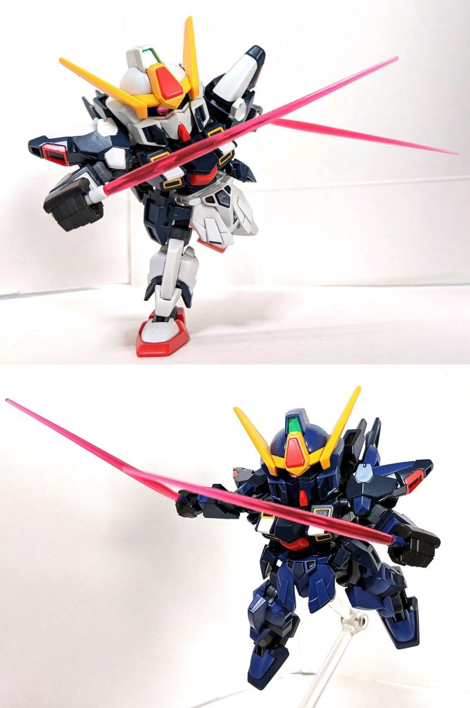 ビームサーベルは2本付属、HGの様にビーム刃がクリアカラーの物になっています