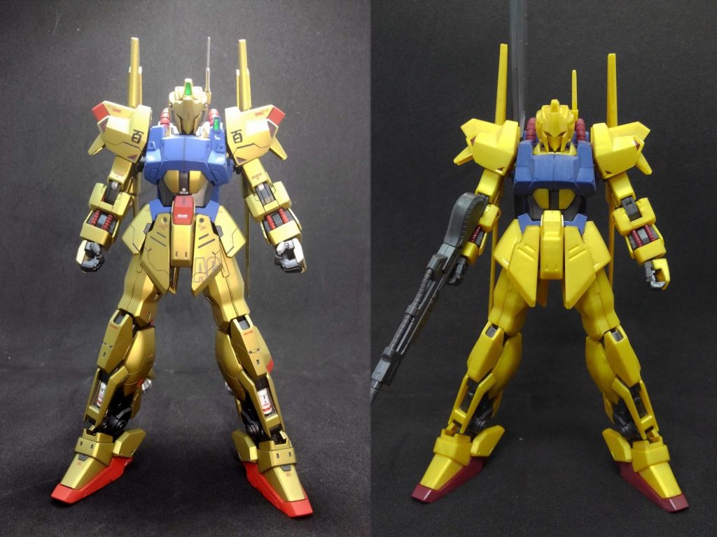 完成後と素組みの比較です。