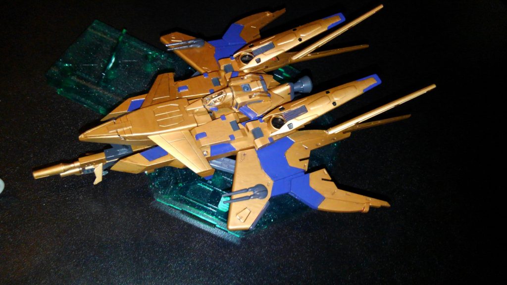 巡航形態です。
武器は翼部機銃四門、インパルスのビームライフルです。コアブースターもメガ粒子砲二門しか武装してなかったから少な目に(笑)