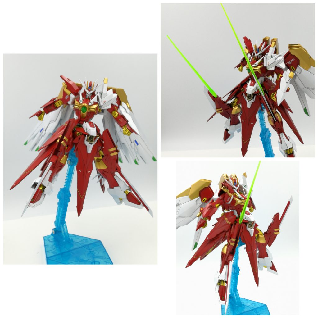 ·脚部ブレイドユニット
こちらはインフィニットジャスティスのような蹴り技による攻撃手段を想定して装備された物です。
2本の実体剣とビーム刃を発生させることが可能で、様々な戦闘状況に対応出来ます。