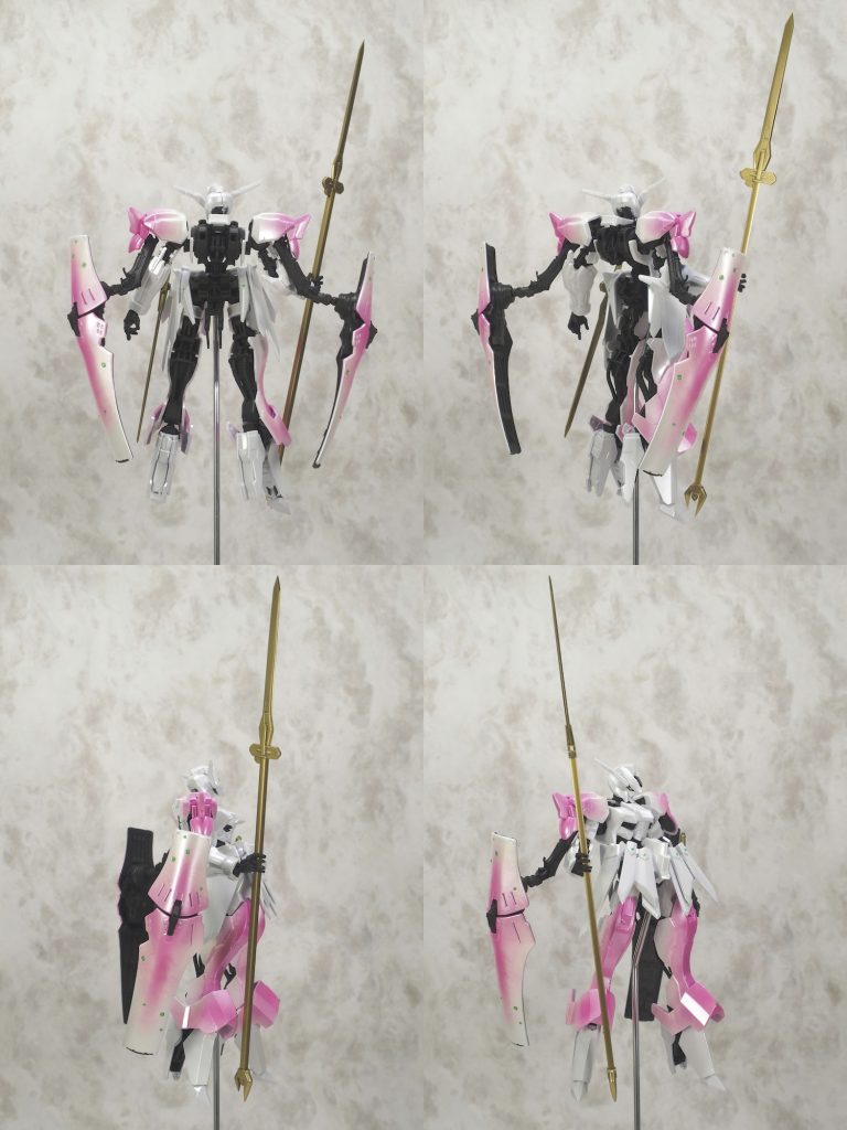 スカイハイウイングスを使った翼はボールジョイントの受け側を少し削って折りたたみっぽい状態に近づけるようにしてみました。
これやると重心がめっちゃ後ろに行くので自立するには気合いが必要。