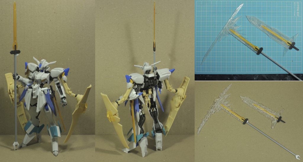 本体はバエル。
翼はスカイハイウイングス。
サブアームとバインダーは飛鉄塊・斑鳩のガレキより。
10年前に買ったけど結局作らなかったので。
アンクルアーマーはグレイズのふとももを幅増し。
かかとはキットを上下逆付け、爪先側はキットを芯に自作。
　
　
　
　
　
最後に、
ラグナレク世界での忌宙姫の立ち位置が一発で解る（大嘘）
[写真まんが。](https://blog-imgs-128.fc2.com/m/a/s/masa3210/ST123980t.jpg)
（直接投稿したら自動縮小されて読めなかったのでリンク貼りました）
　
　
　
　
　