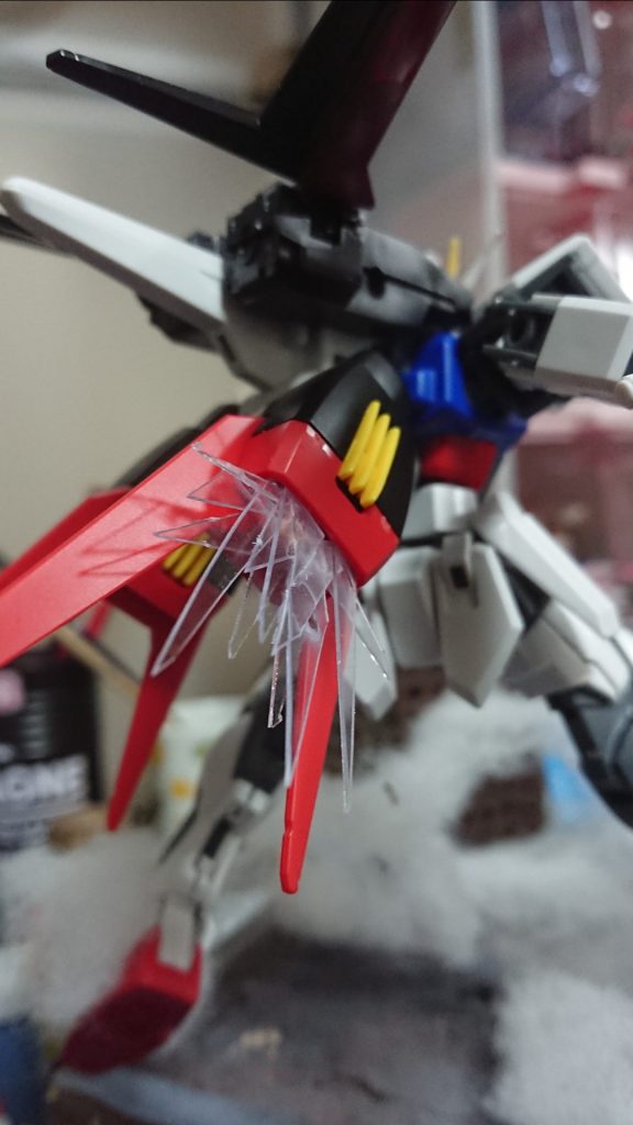 制作中写真
エフェクトはいつもどおり百均の硬質カードケースを使って作りました、安上がりでやっております。