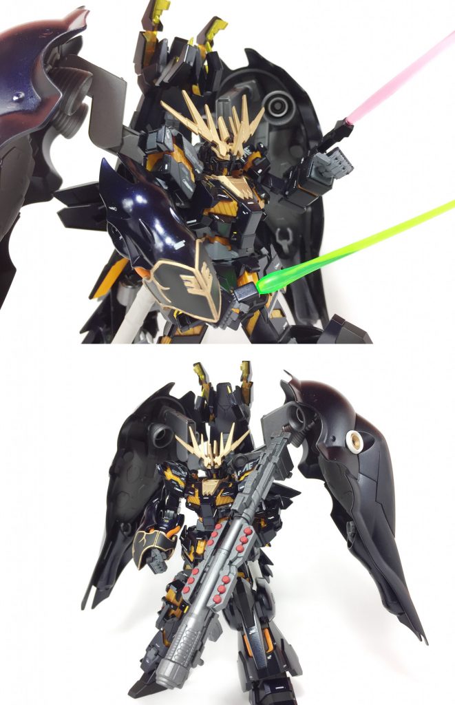 左手がフリーになった為ビームトンファーの使用やハイパーバズーカ等の武装を持てるようになり継続戦闘能力が向上した。