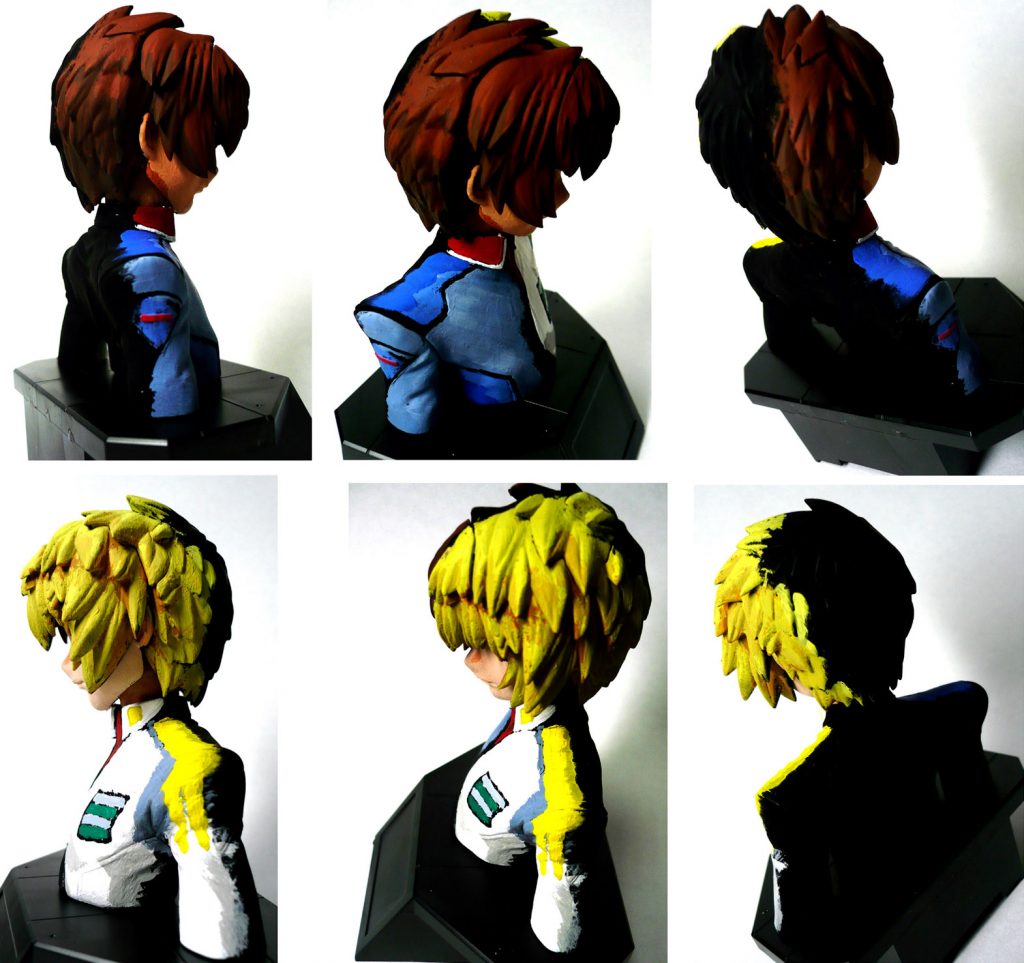 各方向からの画像まとめです。後側は黒のままです。
台座は未塗装なのでアスランの台座と同じ様な柄にすべきか？悩みどころです。