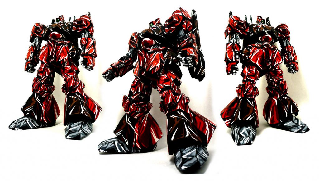 リックディアスは下からのアングルがカッコイイと思います。
僕の不慣れなアニメ塗りも隠れますし…
紹介しきれないので違う下から画像を３枚並べてみましたが
コレはコレでアーガマのリックディアス隊っぽいかな～という発明です（笑）