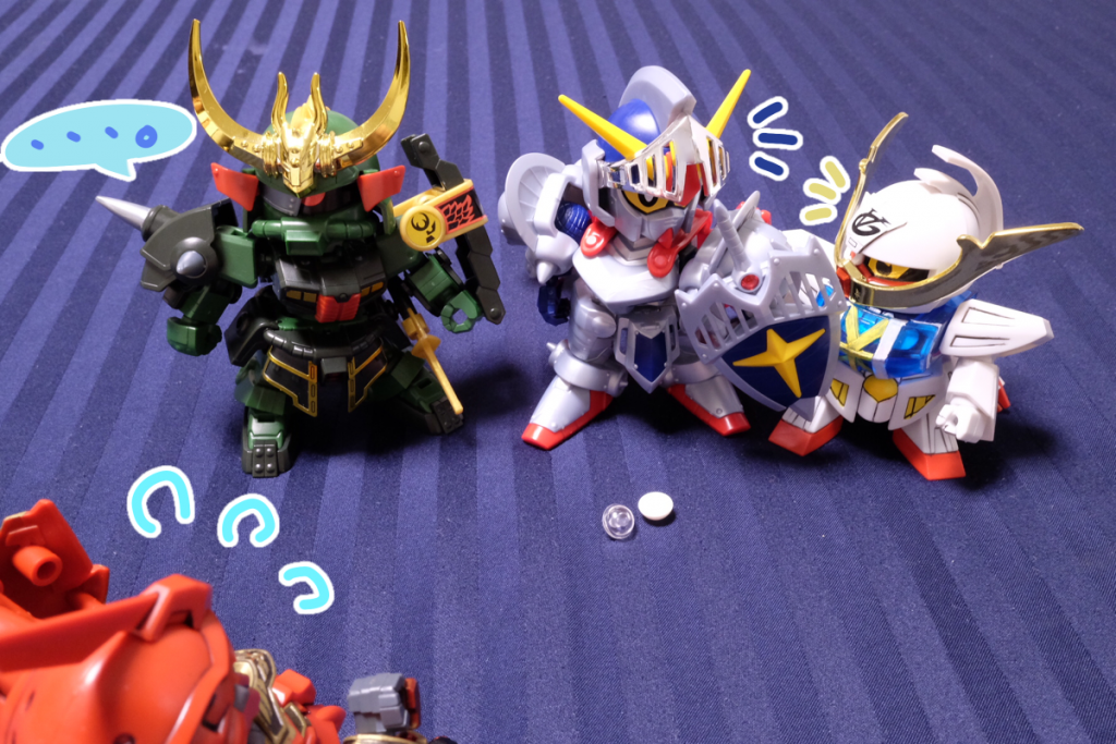 騎士:ここどこって言われても、私たちも知らないもんなあ
武者∀:ですねー
シナ:アバウトだなお前ら…
殺駆:なんだろう、コイツを見ていると、なにか…何か思い出せそうな…