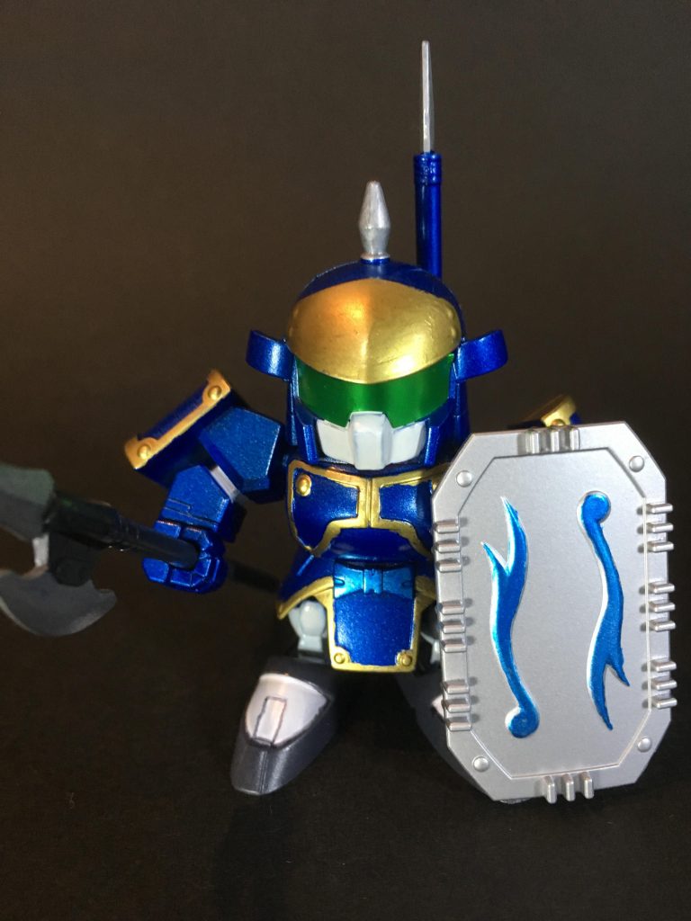 部隊兵(徐)
徐晃サーペントとカラーリングを合わせて製作しました。
旗は三国志グッズ店で購入しました。