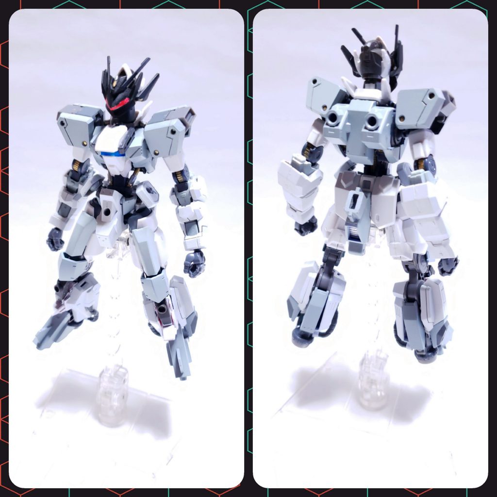 フロント&バック
ガンダムフレームを使用
シルエットのバランスは崩してます