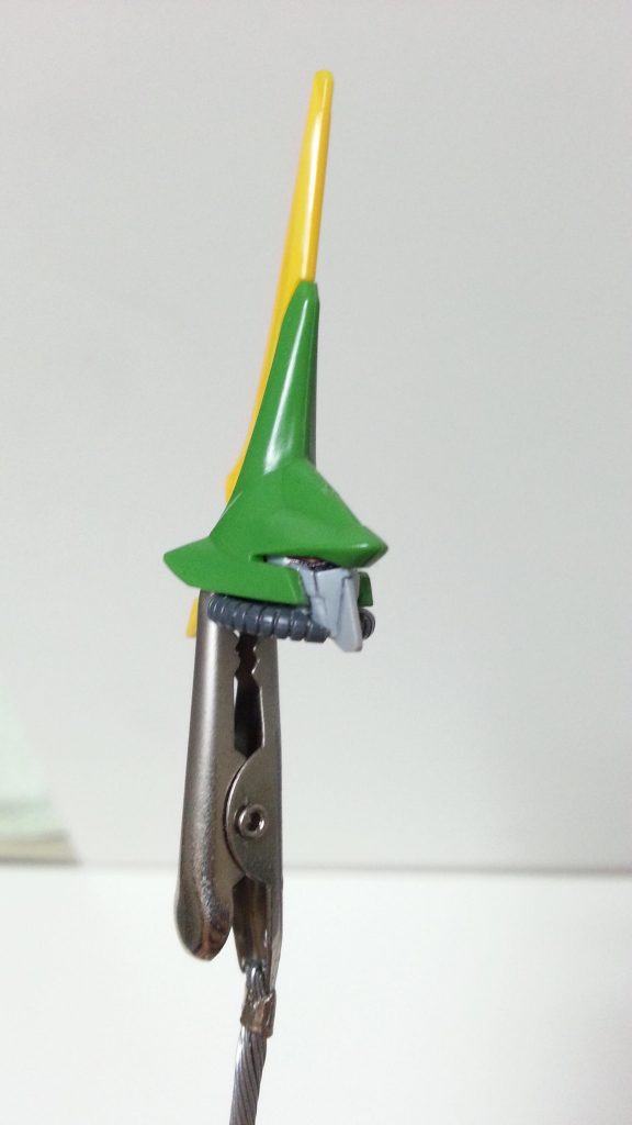 密かにガンダム顔なのでした。接着なしでしっかり改造できたのはいい感じでした！