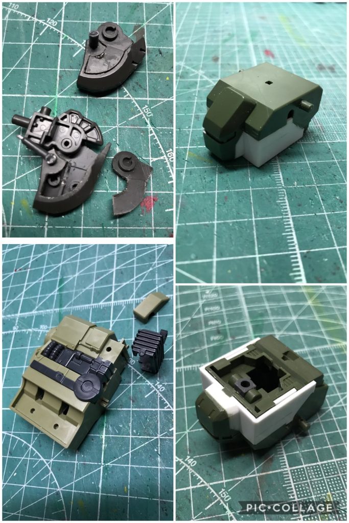 ヒザ、バックパックの後ハメとティルトローター本体。