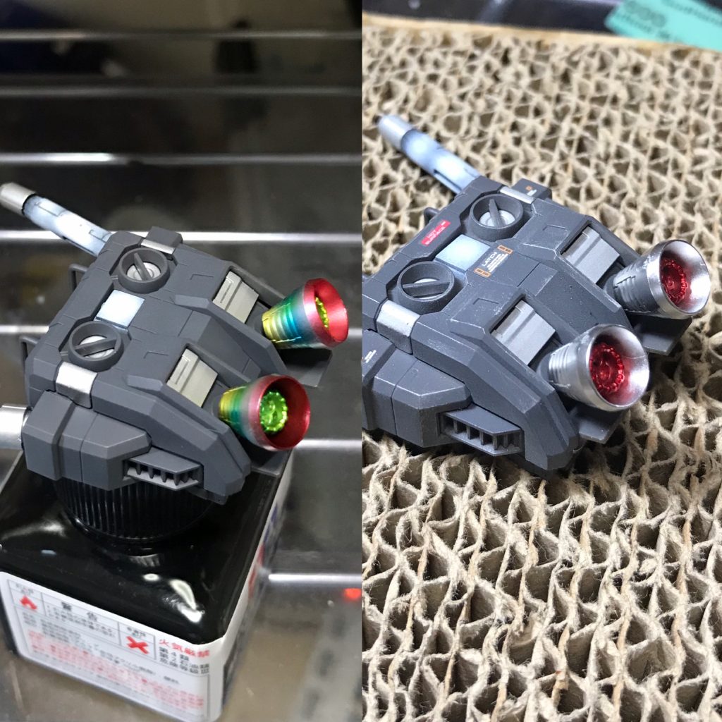 バーニアは初めに塗った色が気に入らなかったので塗り直してます。