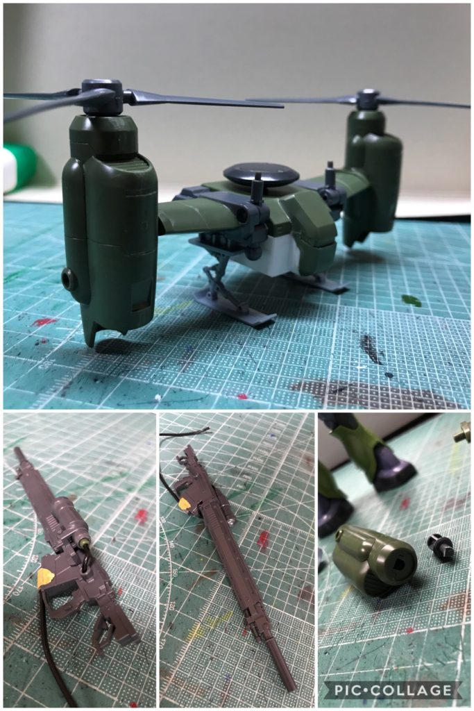 ライフル加工とプロペラ基部の後ハメ。