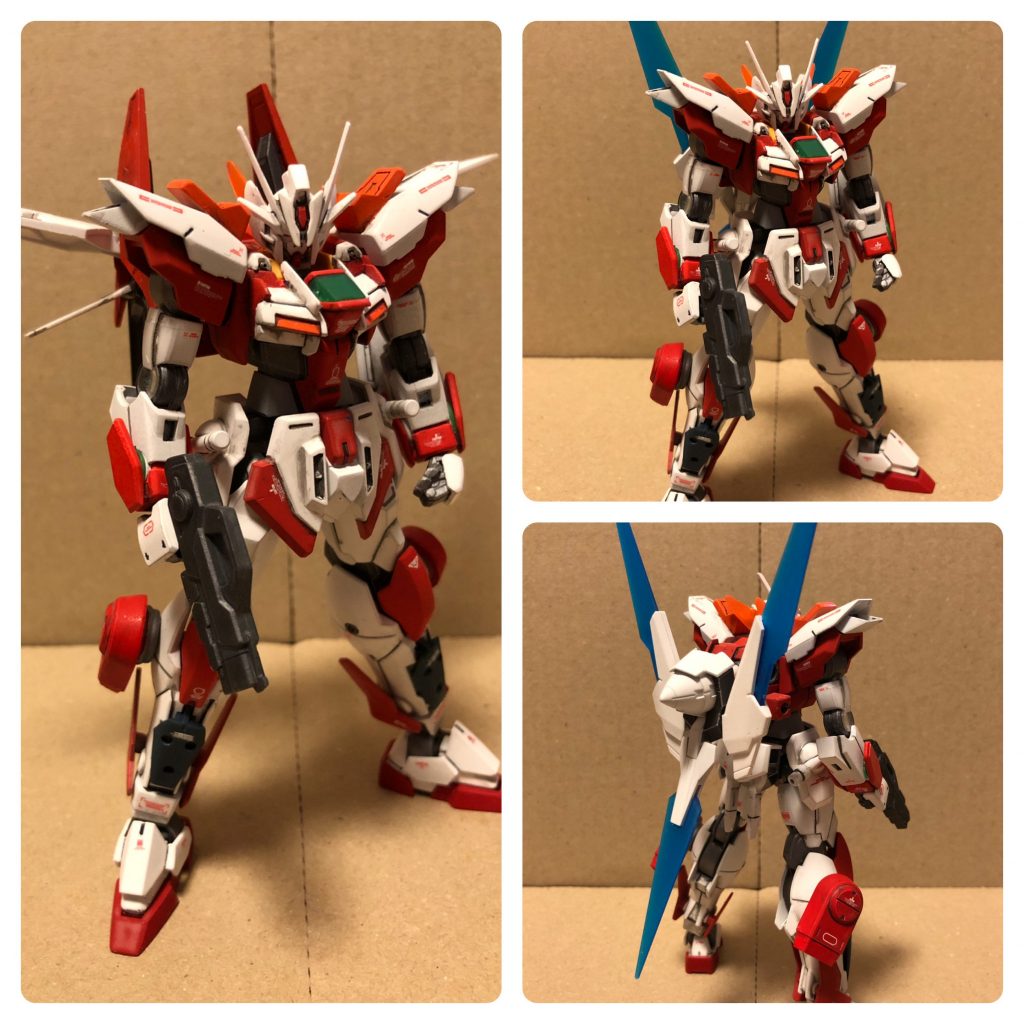 ダブルオーフレイム・ビギニングからプログレスへの変遷過程。いきなりツインドライブを運用するのではなく、『機動戦士ガンダム00』の物語でエクシア→ダブルオーの流れにこだわって、最初のうちはシングルドライブで運用し、機体の完成度を高めていったという設定、にしてみました。