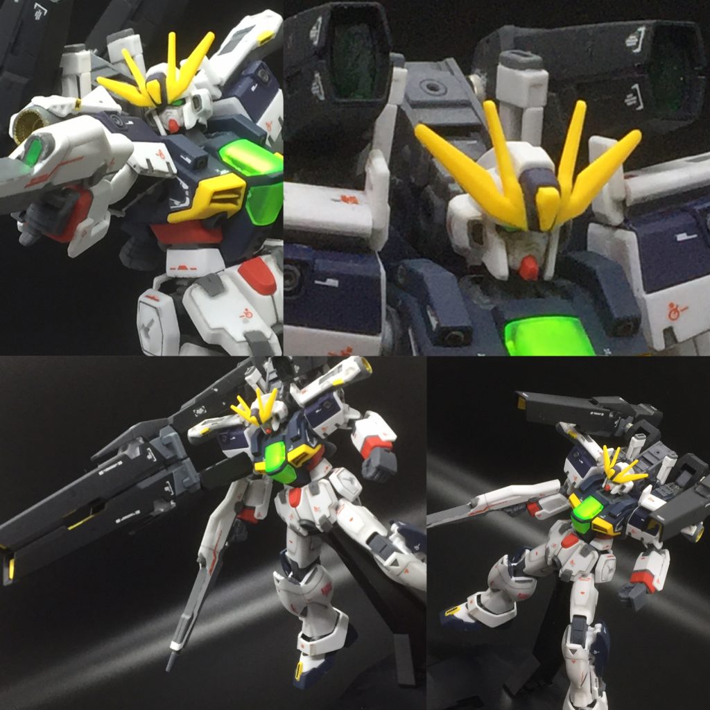 ビームバズーカは元キットのまま特に手を加えていないため、手に持たせたり、バックキャノンに接続したりと様々な戦局に対応できます。
サテライトキャノン廃止したものの、このカラーリングの機体には高火力武装を持たせたくなりました。