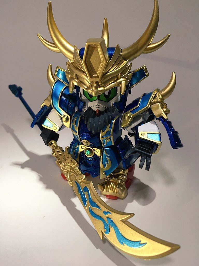 【関羽ガンダム(魏)】
関羽は蜀の武将ですが、曹操や五将軍との関わりが深く、また一時期曹操軍に所属していた事から魏軍イメージのカラーリングで製作しました。
複数機体をまとめて投稿してしまい恐縮ではございますが、GUNSTAさんにアカウント登録させて頂く以前に製作した面々という事で、まとめさせて頂きました。
以上、閲覧下さりありがとうございました。