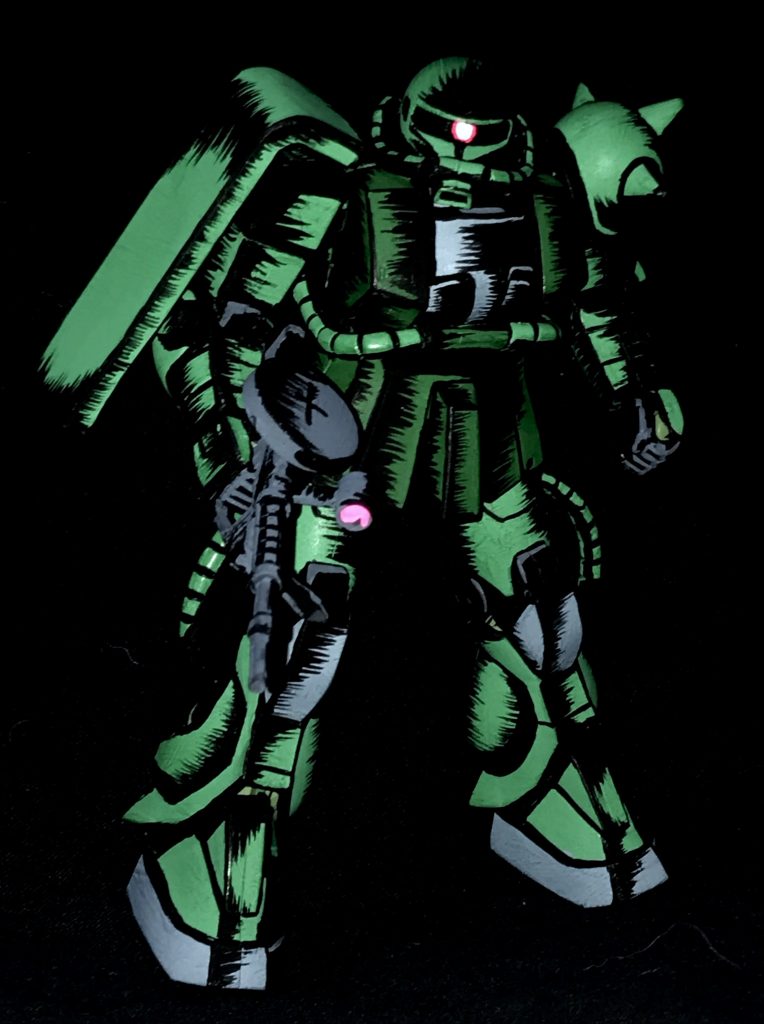 1/144 ザクⅡ アメコミイラスト風–3枚目/制作者：@j_gunaka