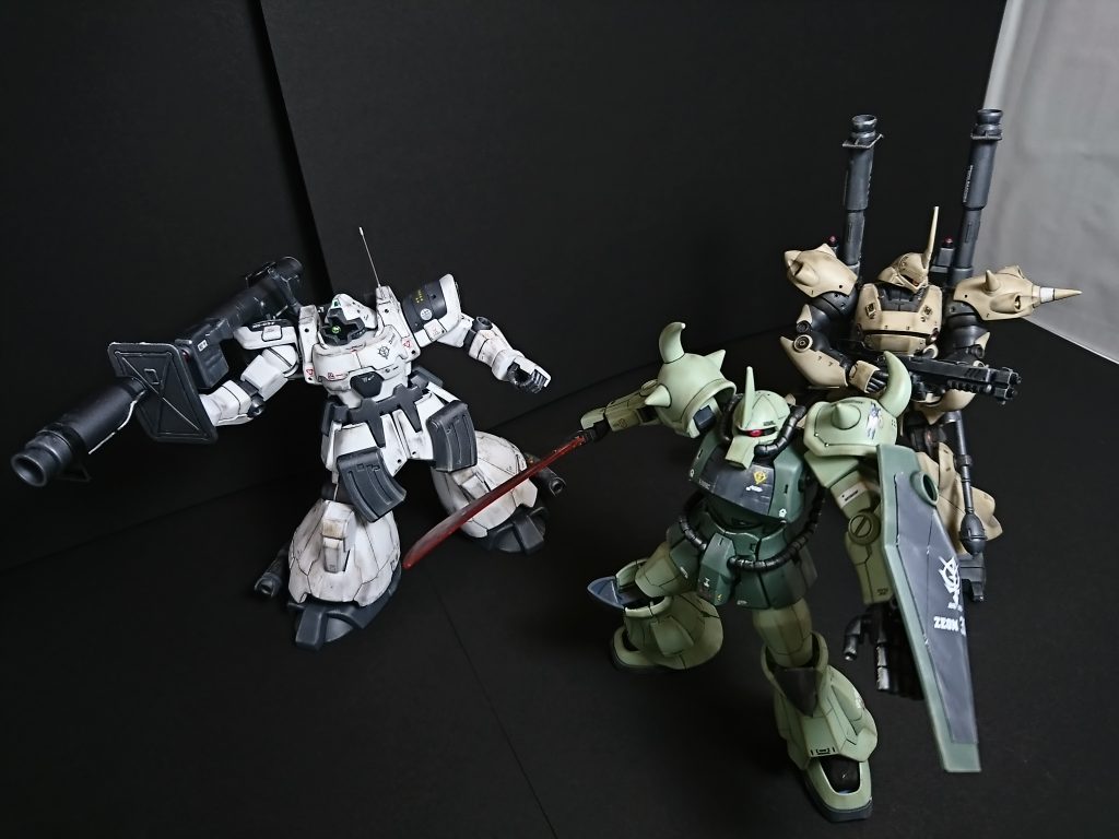 陸戦機トリオ。
白ドム、イケてます。
宜しくお願いいたします。