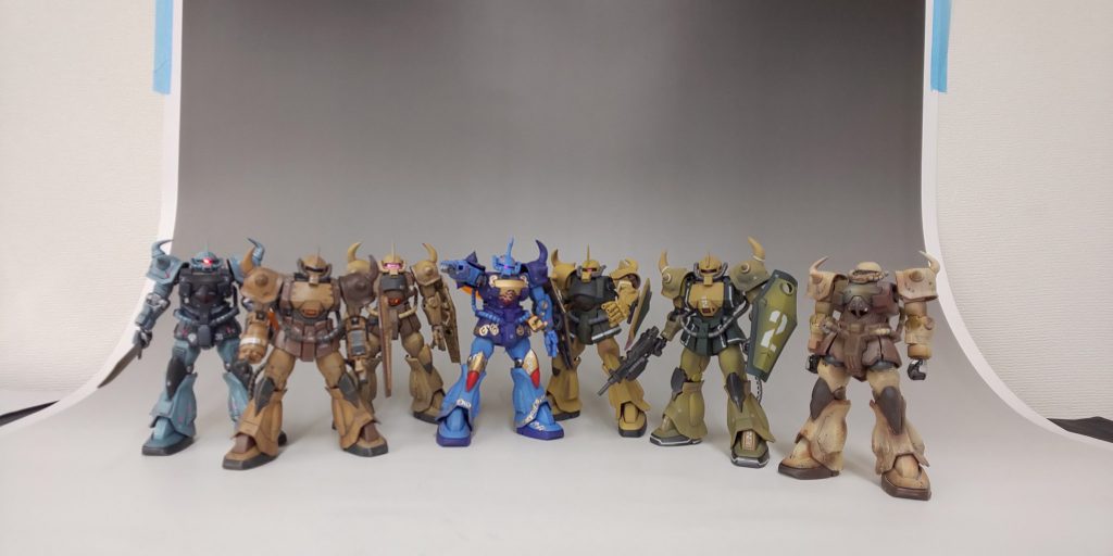 先日大阪で開催したジオン志向のオフ会ジオンサミットから。グフばっか集めたグフサミット画像♪見ていてムセル画像です♪