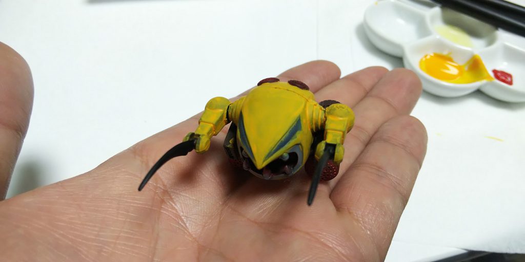 水溶きアクリルで重ねていく