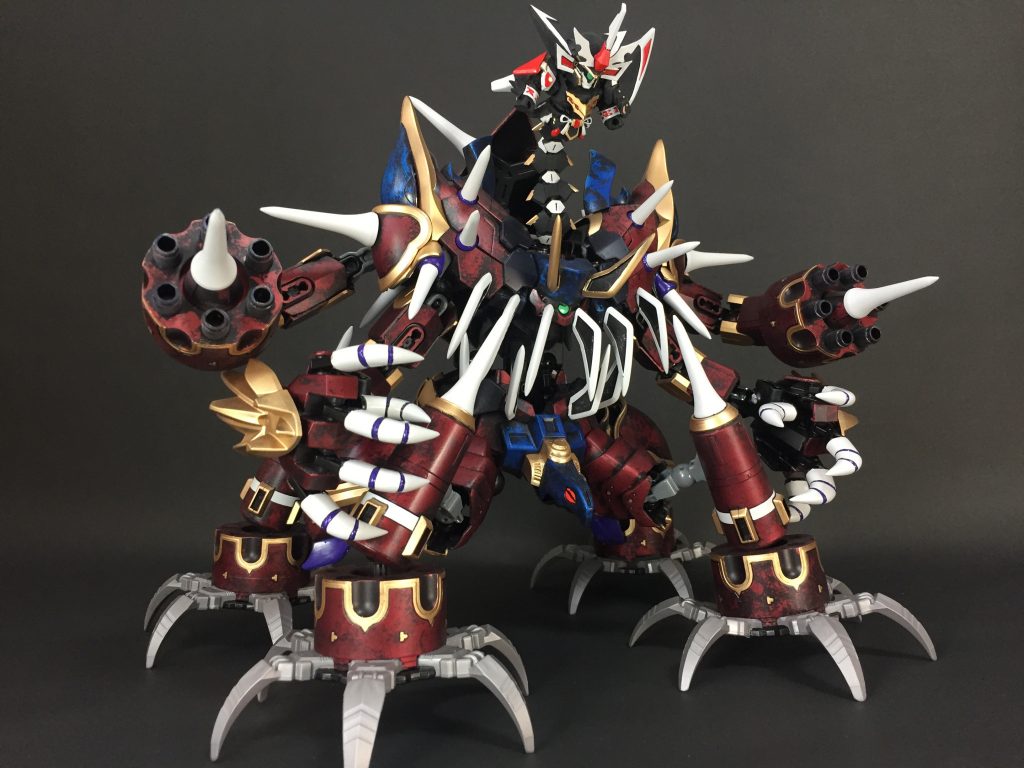 はるか昔に暴れていた魔獣の骸を魔力と鉄機武者の技術で蘇らせた、という設定のオリジナル武者です。