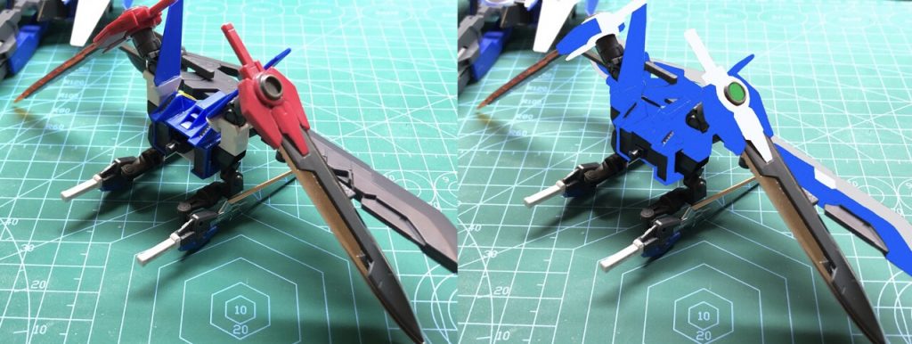 オルフェイスソードパックのカラーリング案の画像です。いつもこのように画像編集したり、今回はしませんでしたが実際にイラストを起こして色をつけてみたりする事で、実際塗装した時のイメージを固めています。