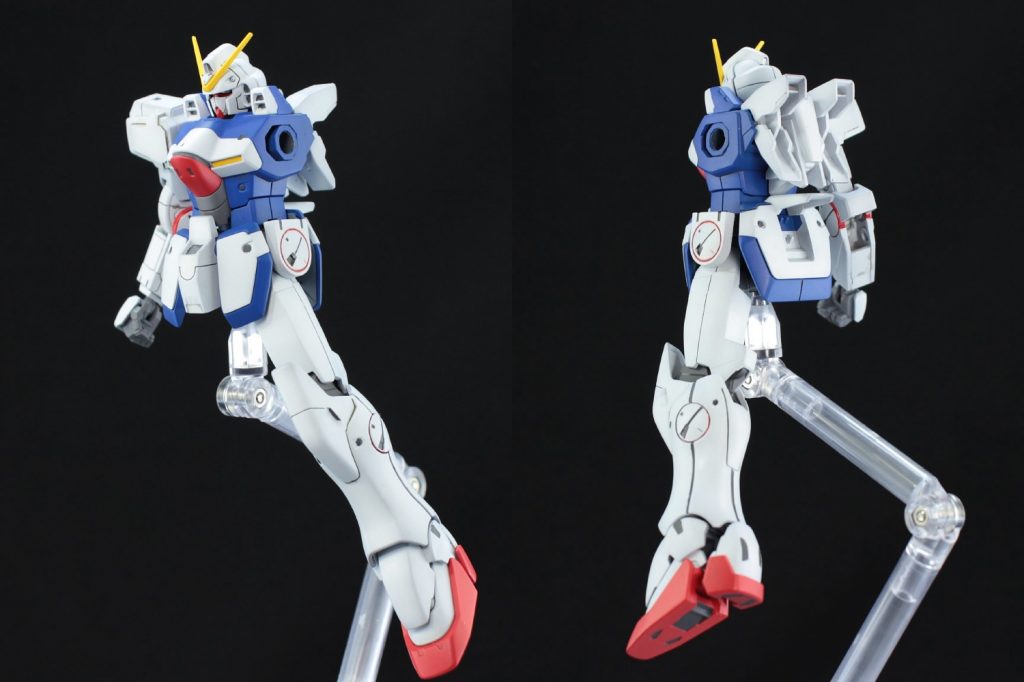 ## 部分塗装

エナメルでペタペタ筆塗り。
こちらもMGのVガンのようにハードポイント周りを赤く塗っています。