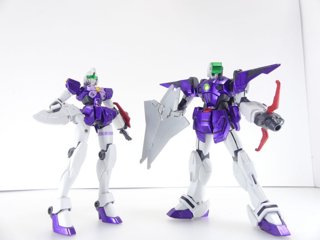 本放送当時にマヒル機とケイコ機は作っていたので・・・これじゃ逆だ。ノーベル・ライジング、双方共にバックパックは取り付かず、左手も使えないので装備としては微妙な形に。こちらの2機については後で「おまけ」として上げようと思います。