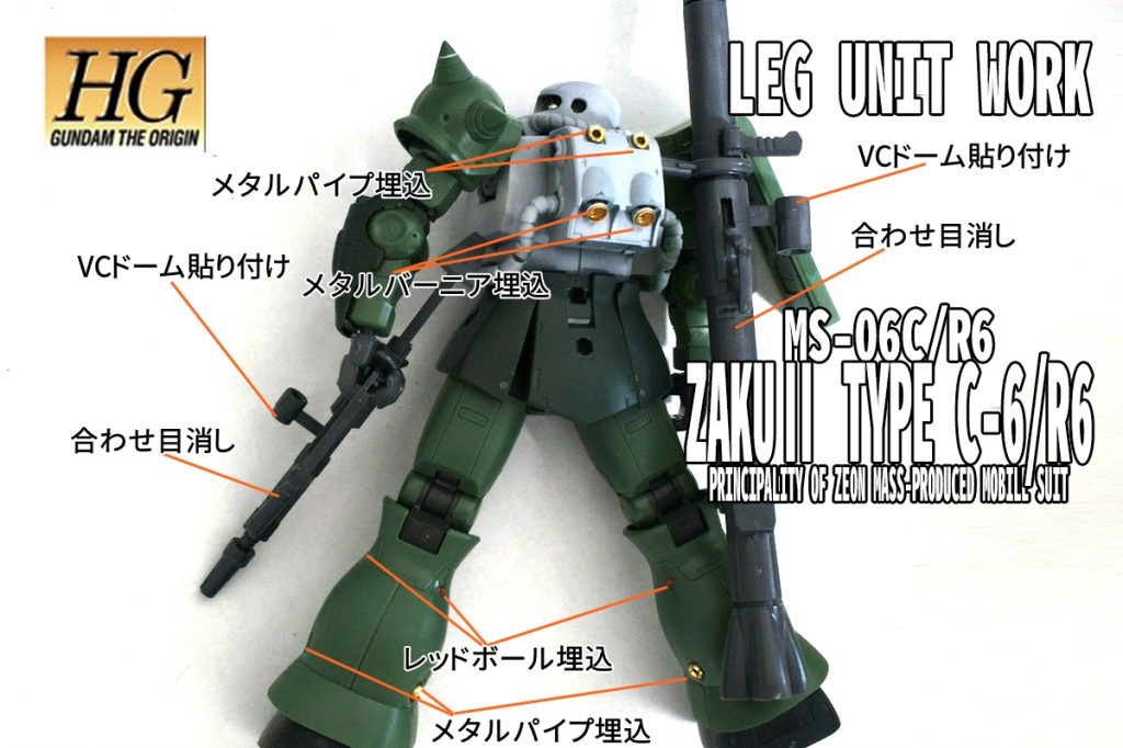 脚部・バックパック・武器類改造箇所