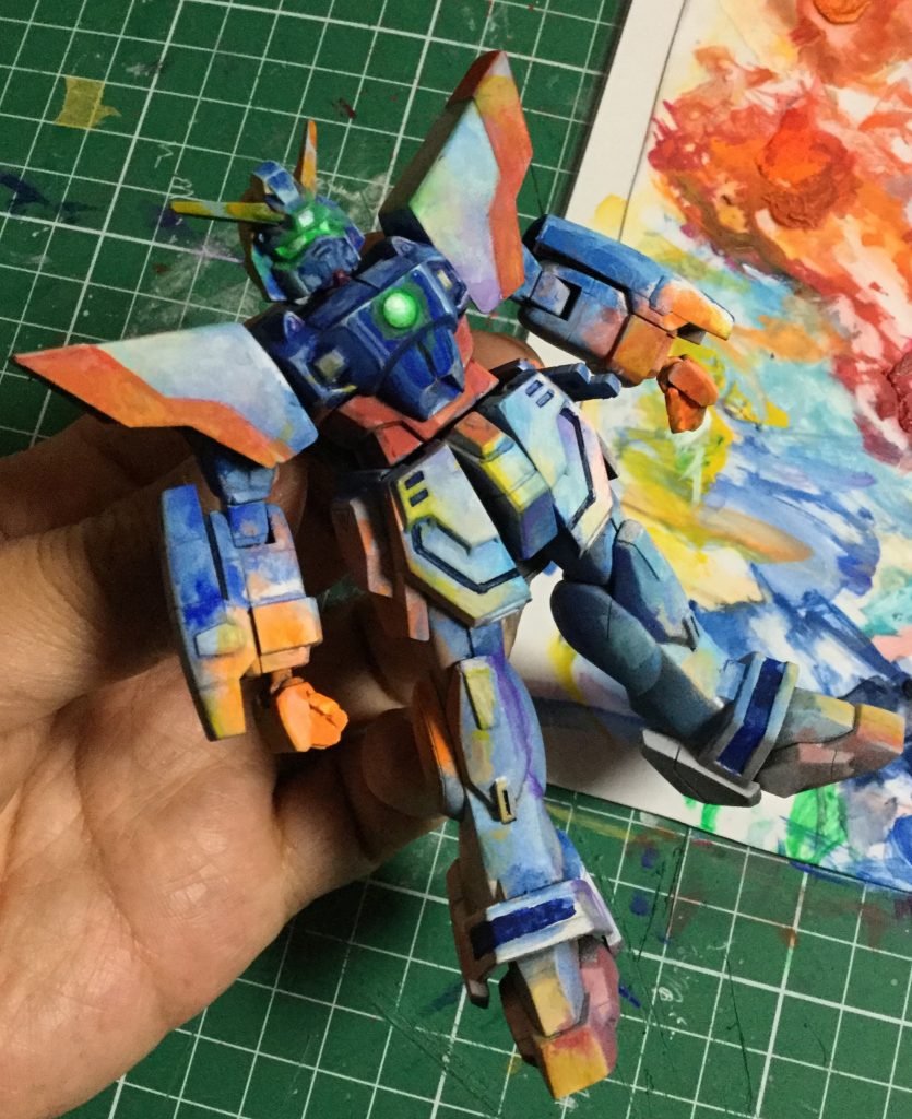 筆塗り中 このあと手首はグリーンに塗り直し