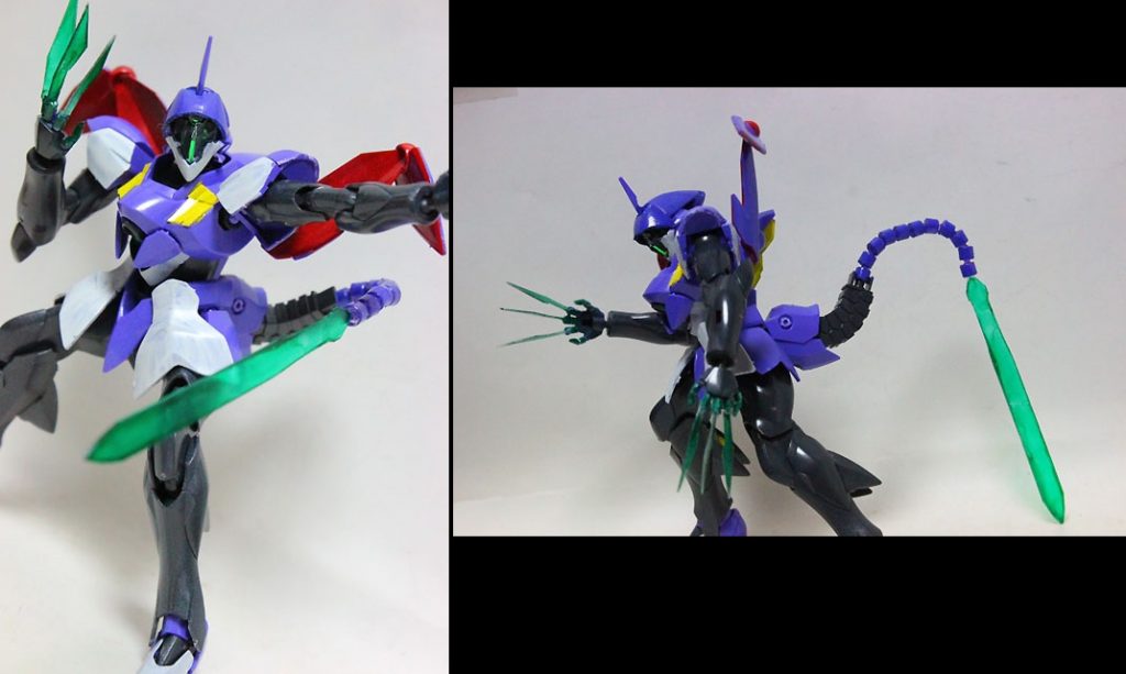 ドラドではビームライフルだった尻尾は、クローと同素材のブレイドに。
クリアプラ板にガフランのジャンクパーツと、イエサブのフレキシブルパイプで作成。(^^;