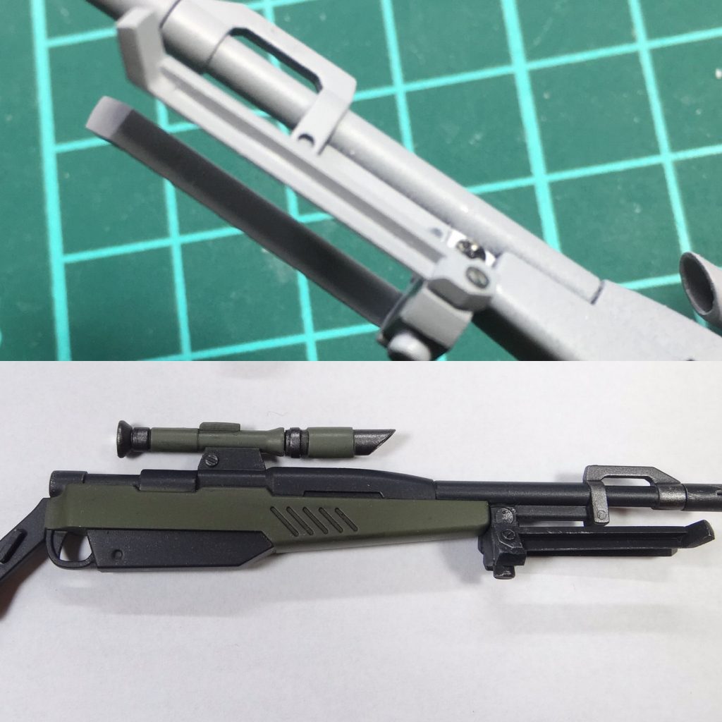 武器はライフルにバイポッドと大型スコープを追加。塗り分けにこだわりました