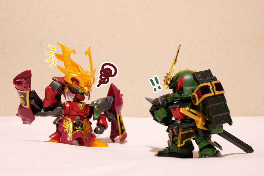 殺駆:お前、本当にあの漣飛威か?  私の記憶の漣飛威とは見た目がかなり違うんだが
漣飛威:ええ。いつもの武装が諸事情により手に入らなかったので、別の武装を装備してきました。この武装だと、サザビーよりナイチンゲール寄りですよね
殺駆:…お前が本当の漣飛威だと仮定して、何をしにきた。なんでこんなところにいるんだ
漣飛威:信用されてないですね