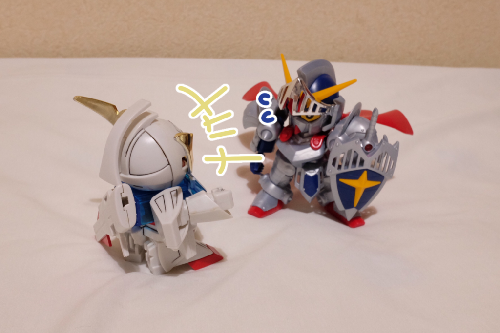 武者∀:追いかけっこしましょうよ!  *おいかけっこ!*
騎士:えっ、追いかけっこはちょっと…